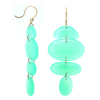 18K Yellow Gold "Small Totem" Chrysoprase Drop Earrings, 18k yellow gold, Long's Jewelers