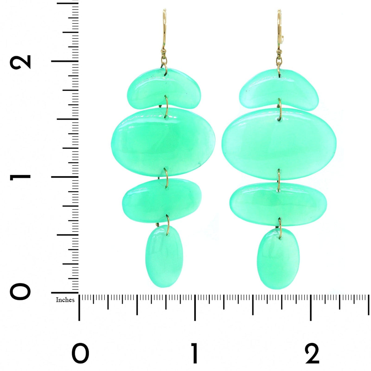 18K Yellow Gold "Small Totem" Chrysoprase Drop Earrings, 18k yellow gold, Long's Jewelers