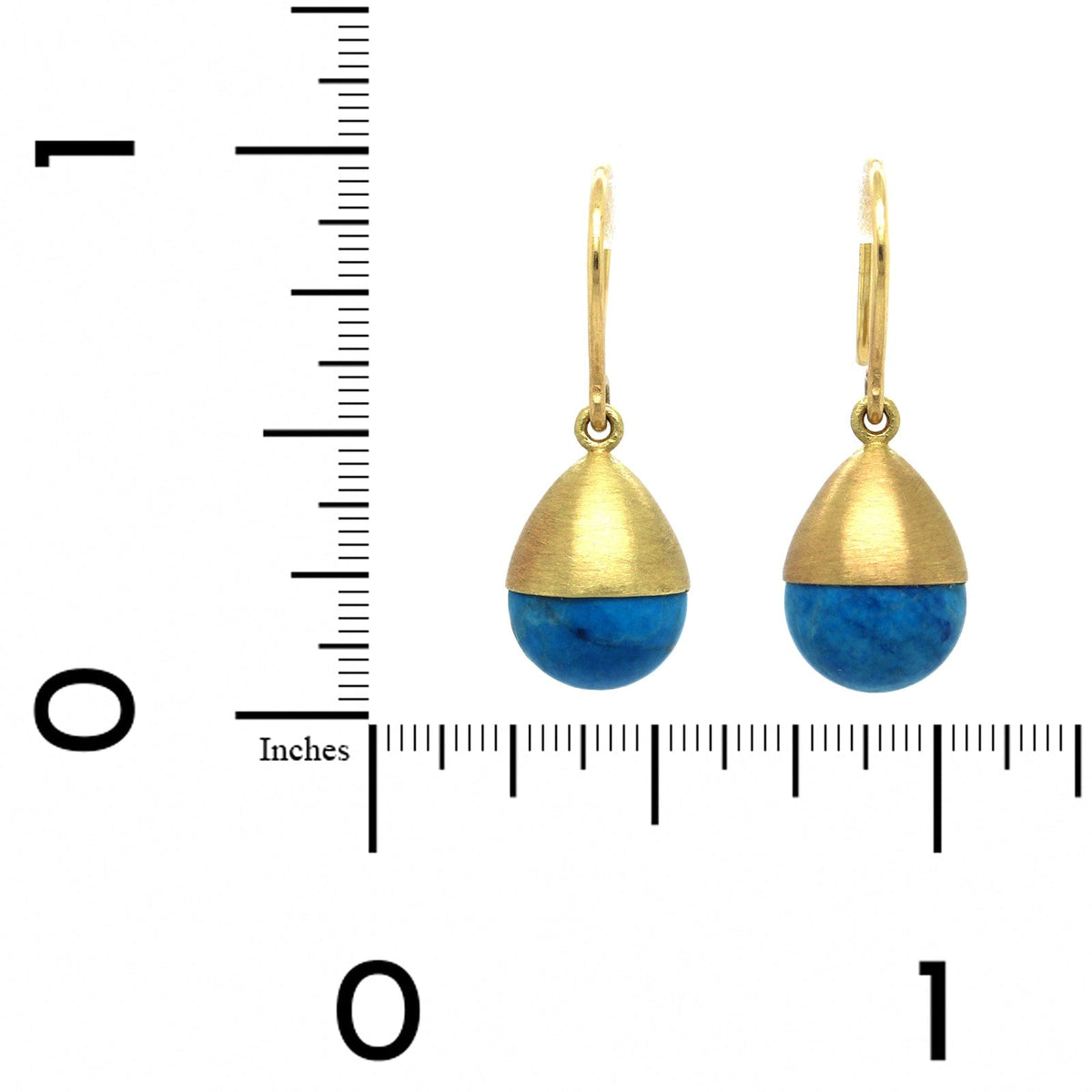 18K Yellow Gold Lapis Buoy Drop Earrings, 18k yellow gold Long's Jewelers
