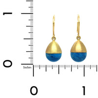 18K Yellow Gold Lapis Buoy Drop Earrings, 18k yellow gold Long's Jewelers