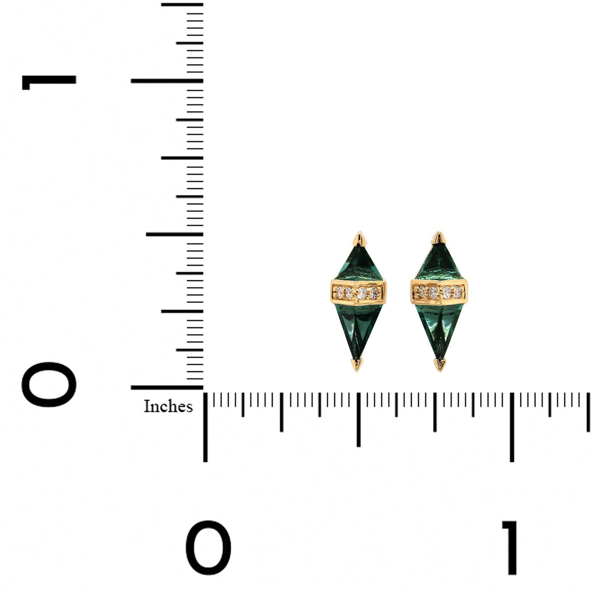 Green Quartz and Diamond Pietra Studs