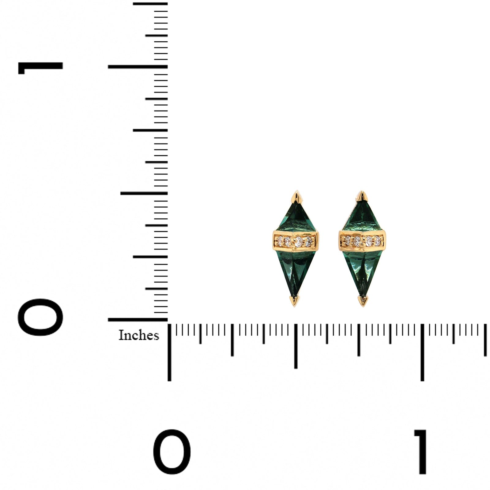 Green Quartz and Diamond Pietra Studs