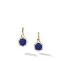 Petite DY Elements® Drop Earrings in 18K Yellow Gold with Lapis and Pavé Diamonds
