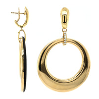 18K Yellow Gold Ebony Round Drop Convertible Earrings, 18k yellow gold, Long's Jewelers