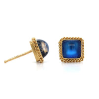 18K Yellow Gold Moonstone Stud Earrings, Long's Jewelers