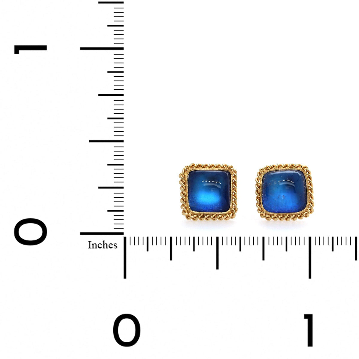 18K Yellow Gold Moonstone Stud Earrings, Long's Jewelers