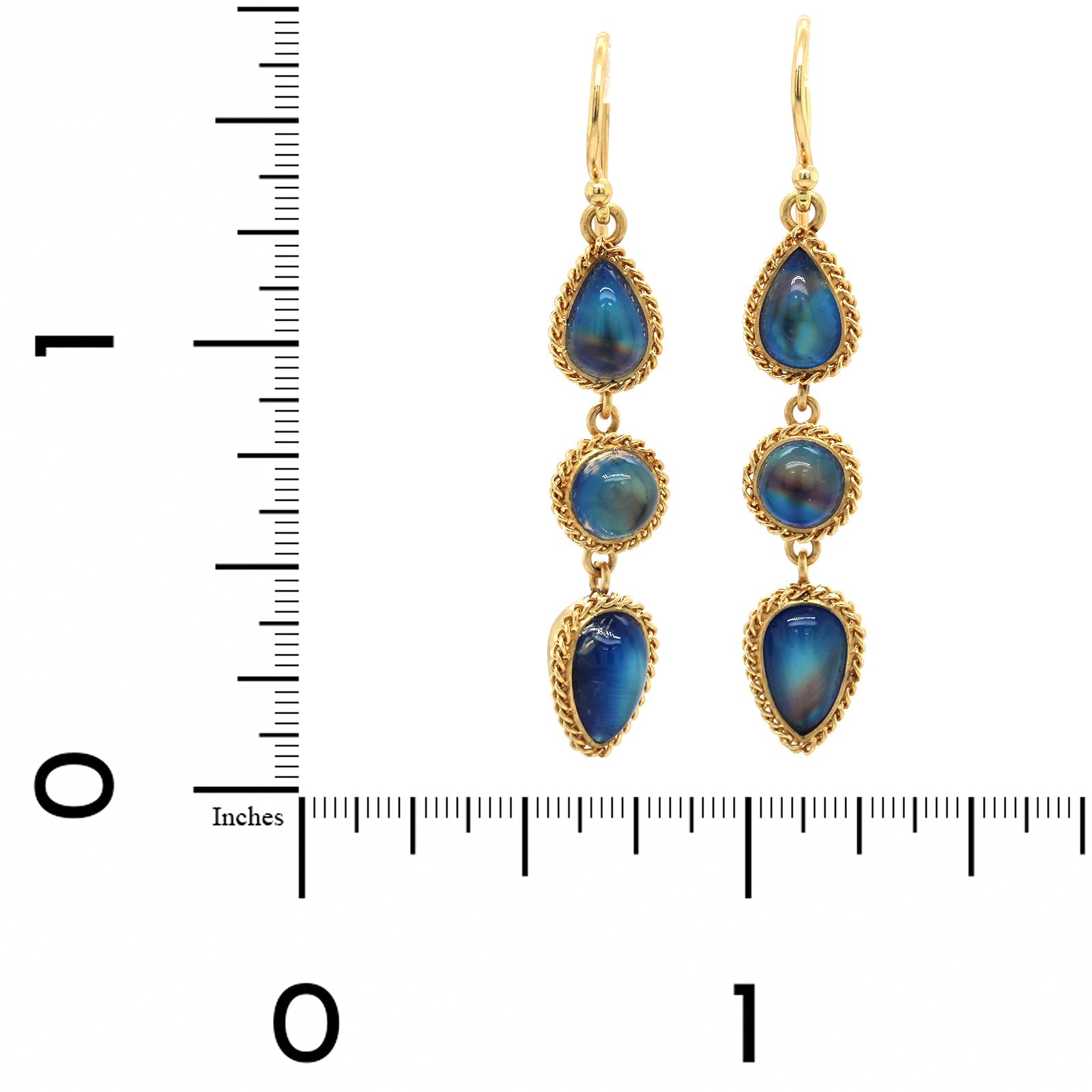 18K Yellow Gold Moonstone Drop Earrings, Long's Jewelers