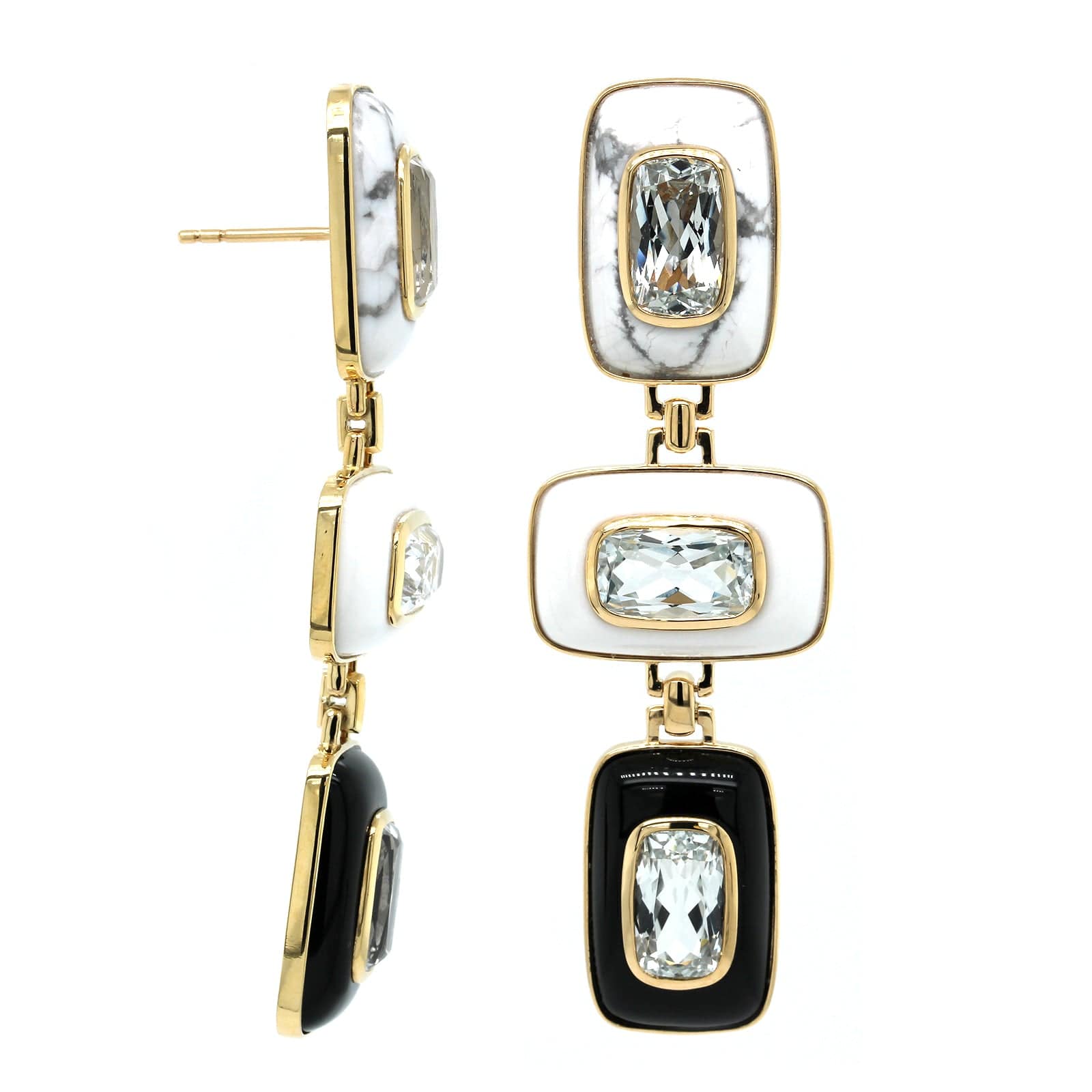 Emily P. Wheeler 18K Yellow Gold Patchwork Drop Earrings