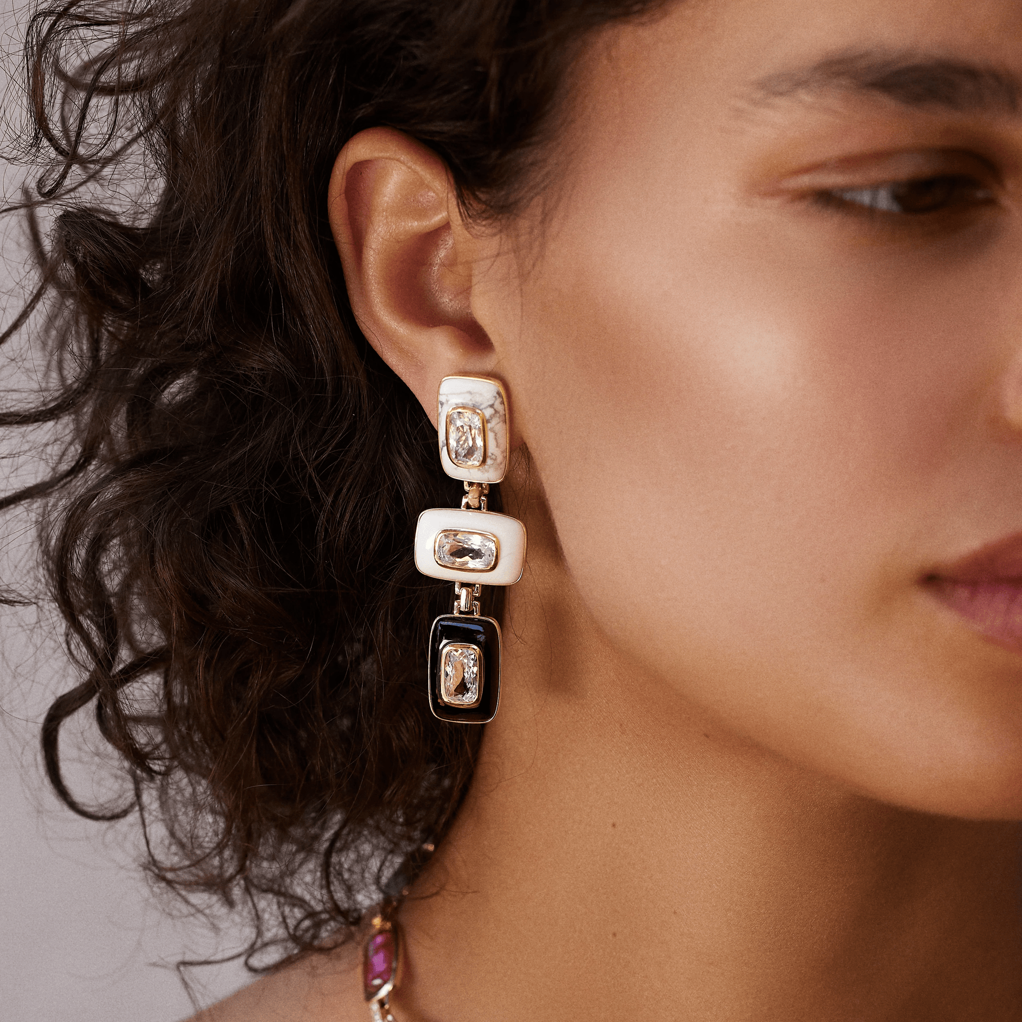 Emily P. Wheeler 18K Yellow Gold Patchwork Drop Earrings