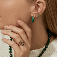 Sorellina 18K Yellow Gold Guitar Pick Malachite Drop Earrings