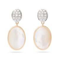 Marco Bicego Siviglia 18K Yellow Gold Diamond Mother of Pearl Earrings