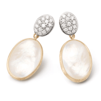 Marco Bicego Siviglia 18K Yellow Gold Diamond Mother of Pearl Earrings