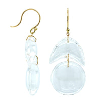 18K Yellow Gold Crystal Tiny Arp Earrings
