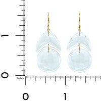 18K Yellow Gold Crystal Tiny Arp Earrings