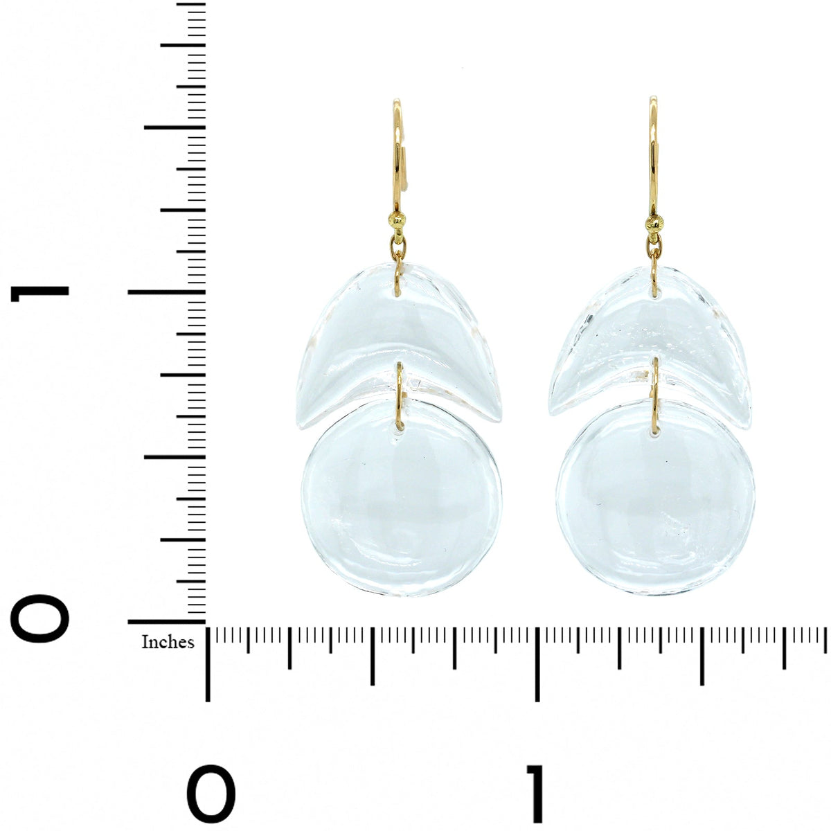 18K Yellow Gold Crystal Tiny Arp Earrings