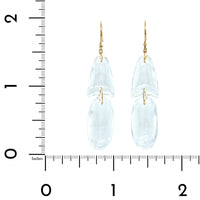 18K Yellow Gold Crystal ArrowHead Drop Earrings