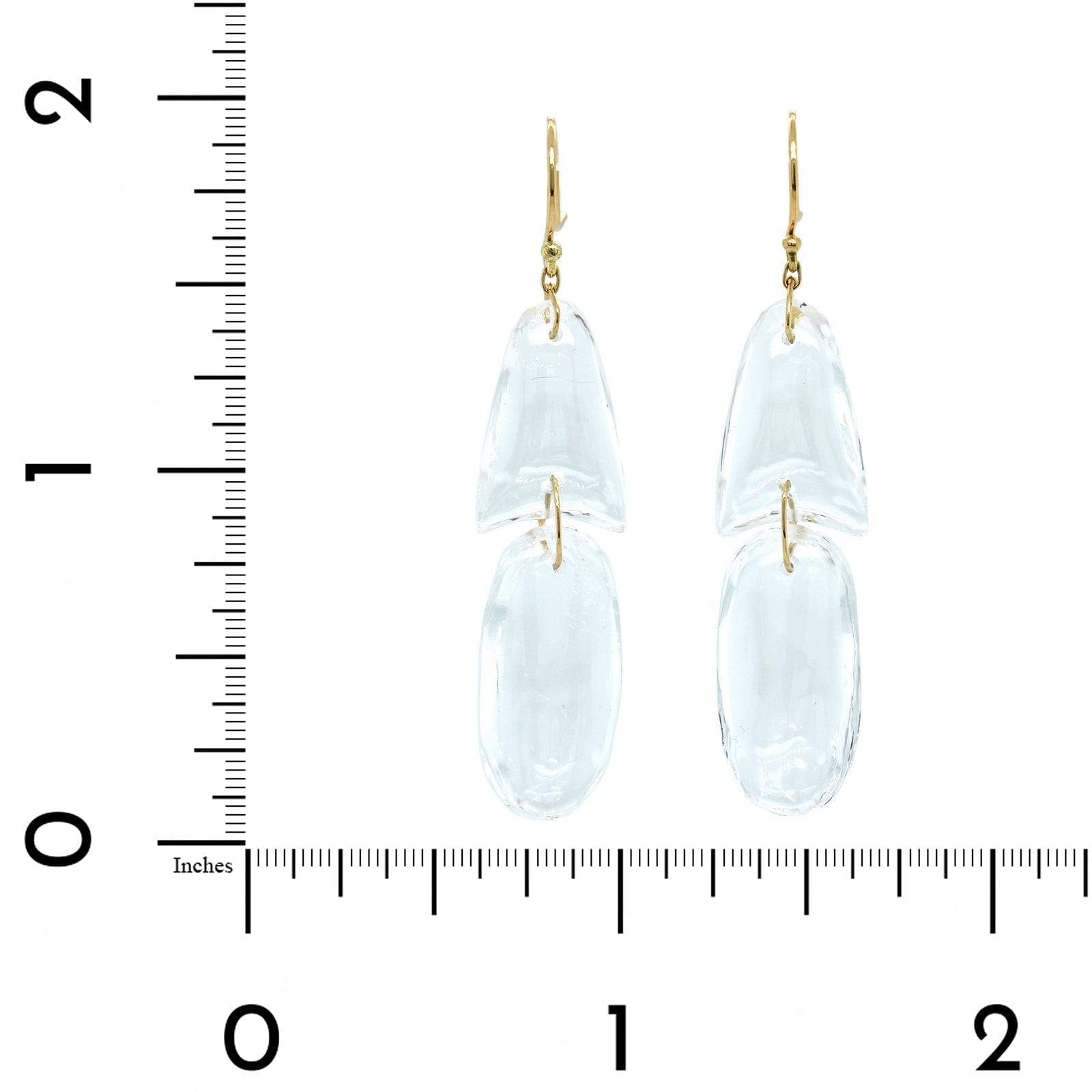 18K Yellow Gold Crystal ArrowHead Drop Earrings