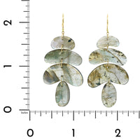 18K Yellow Gold Labradorite Totem Drop Earrings