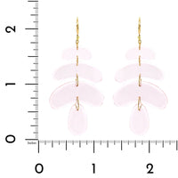 18K Yellow Gold Rose Quartz Totem Drop Earrings