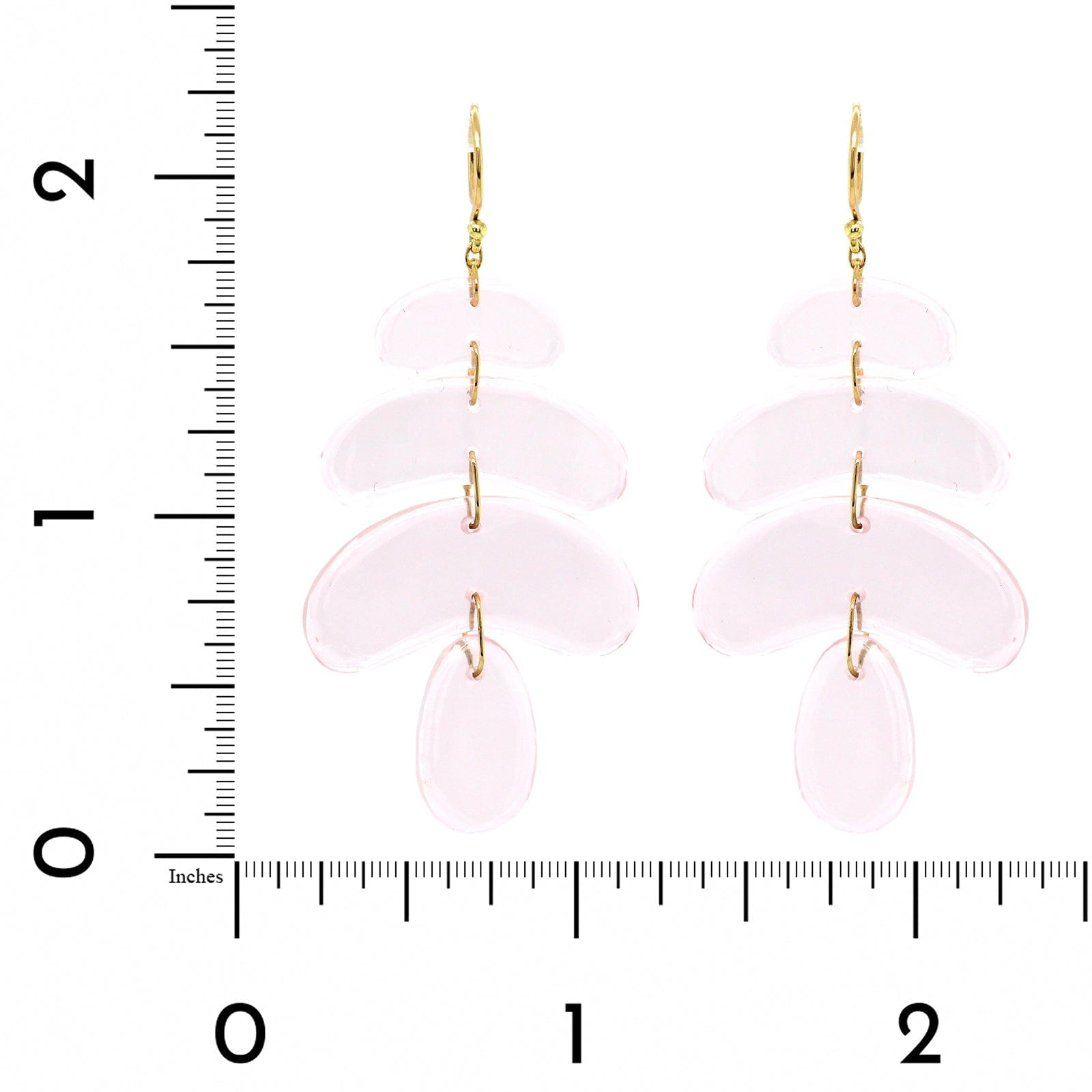 18K Yellow Gold Rose Quartz Totem Drop Earrings