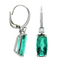 Oscar Heyman Platinum Green Tourmaline Drop Earrings
