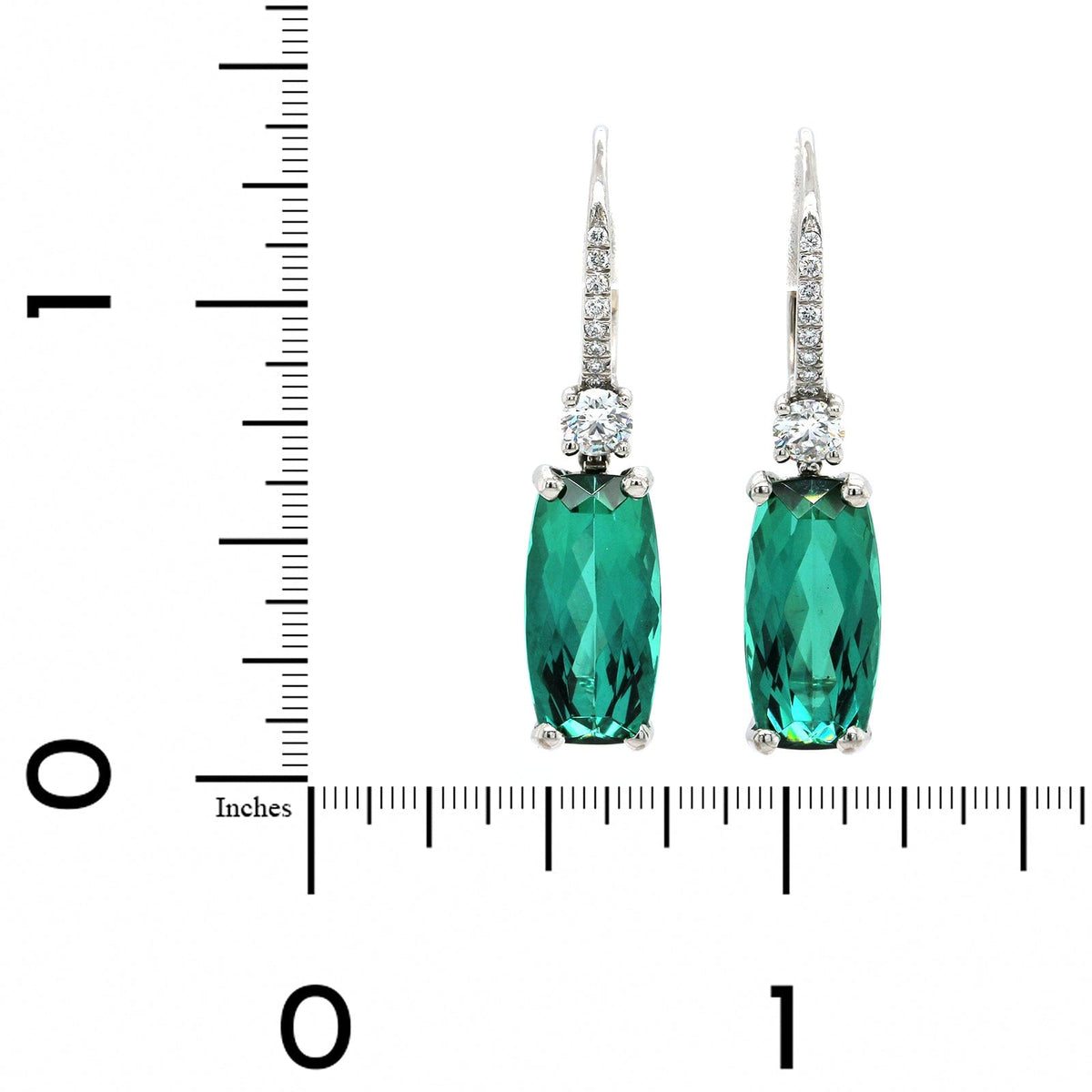 Oscar Heyman Platinum Green Tourmaline Drop Earrings