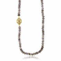 18K Yellow Gold Labradorite Bead Necklace