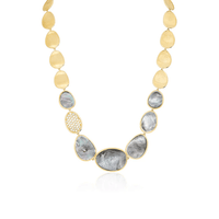 Lunaria 18K Yellow Gold Black Mother of Pearl Necklace, Long's Jewelers