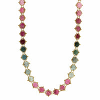 Amali 18K Yellow Gold Round Multi Colored Tourmaline Necklace