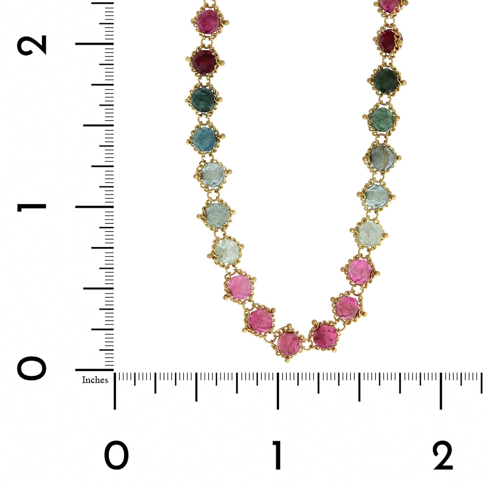 Amali 18K Yellow Gold Round Multi Colored Tourmaline Necklace