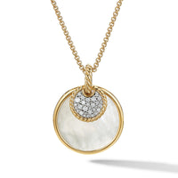 DY Elements Convertible Pendant Necklace in 18K Yellow Gold with Black Onyx and Mother of Pearl and Pavé Diamonds