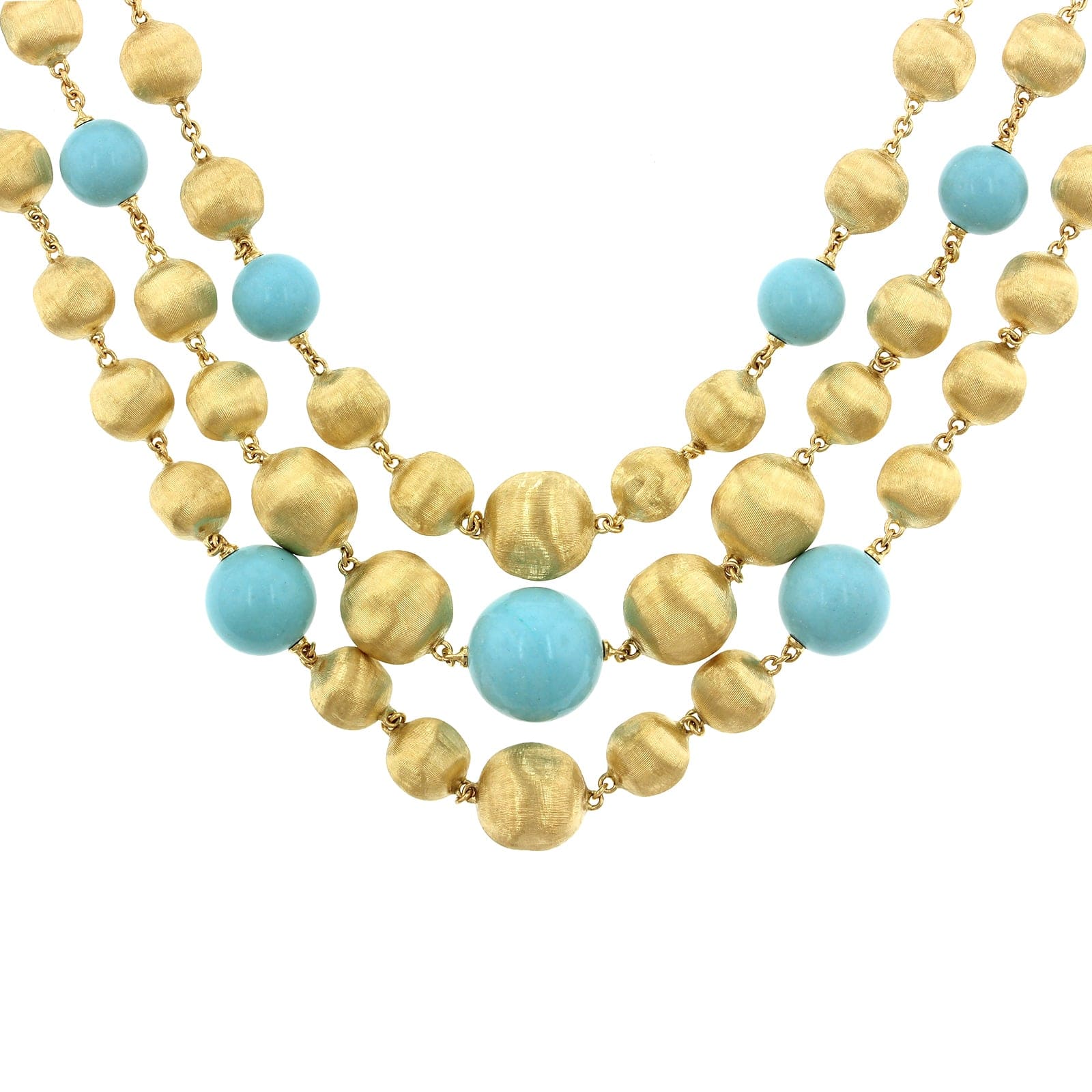 Marco Bicego Africa 18K Yellow Gold Turquoise Bead Necklace