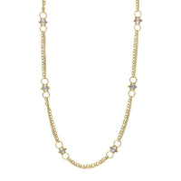 18K Yellow Gold Tanzanite Station Necklace