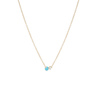 14K Yellow Gold Turquoise Diamond Necklace, 14k yellow gold, Long's Jewelers