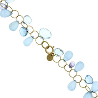Mallary Marks 18K Yellow Gold Aquamarine and Sapphire Briolette Necklace