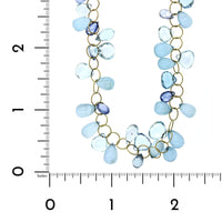 Mallary Marks 18K Yellow Gold Aquamarine and Sapphire Briolette Necklace