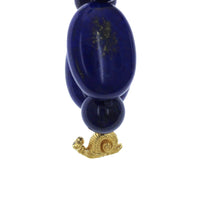 18K Yellow Gold Lapis Bead Necklace