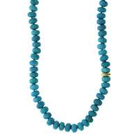 18K Yellow Gold Turquoise Bead Necklace, 18k yellow gold, Long's Jewelers