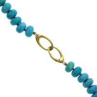 18K Yellow Gold Turquoise Bead Necklace, 18k yellow gold, Long's Jewelers
