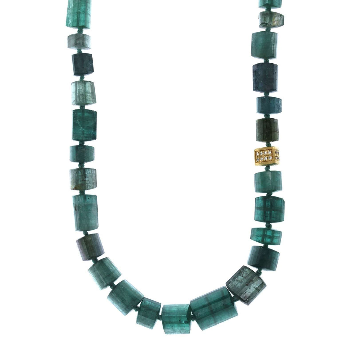 Unico 18K Yellow Gold Green Tourmaline Bead Necklace, 18k yellow gold, Long's Jewelers