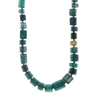 Unico 18K Yellow Gold Green Tourmaline Bead Necklace, 18k yellow gold, Long's Jewelers
