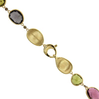 Marco Bicego Pezzi Unici 18K Yellow Gold Multi Color Tourmaline Brown Diamond Necklace
