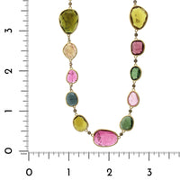 Marco Bicego Pezzi Unici 18K Yellow Gold Multi Color Tourmaline Brown Diamond Necklace