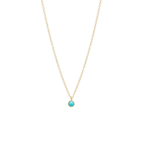 14K Yellow Gold Bezel Set Turquoise Pendant, 14k yellow gold, Long's Jewelers