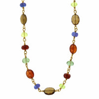22K Yellow Gold Multi Gem Bead Necklace, 22k yellow gold Long's Jewelers