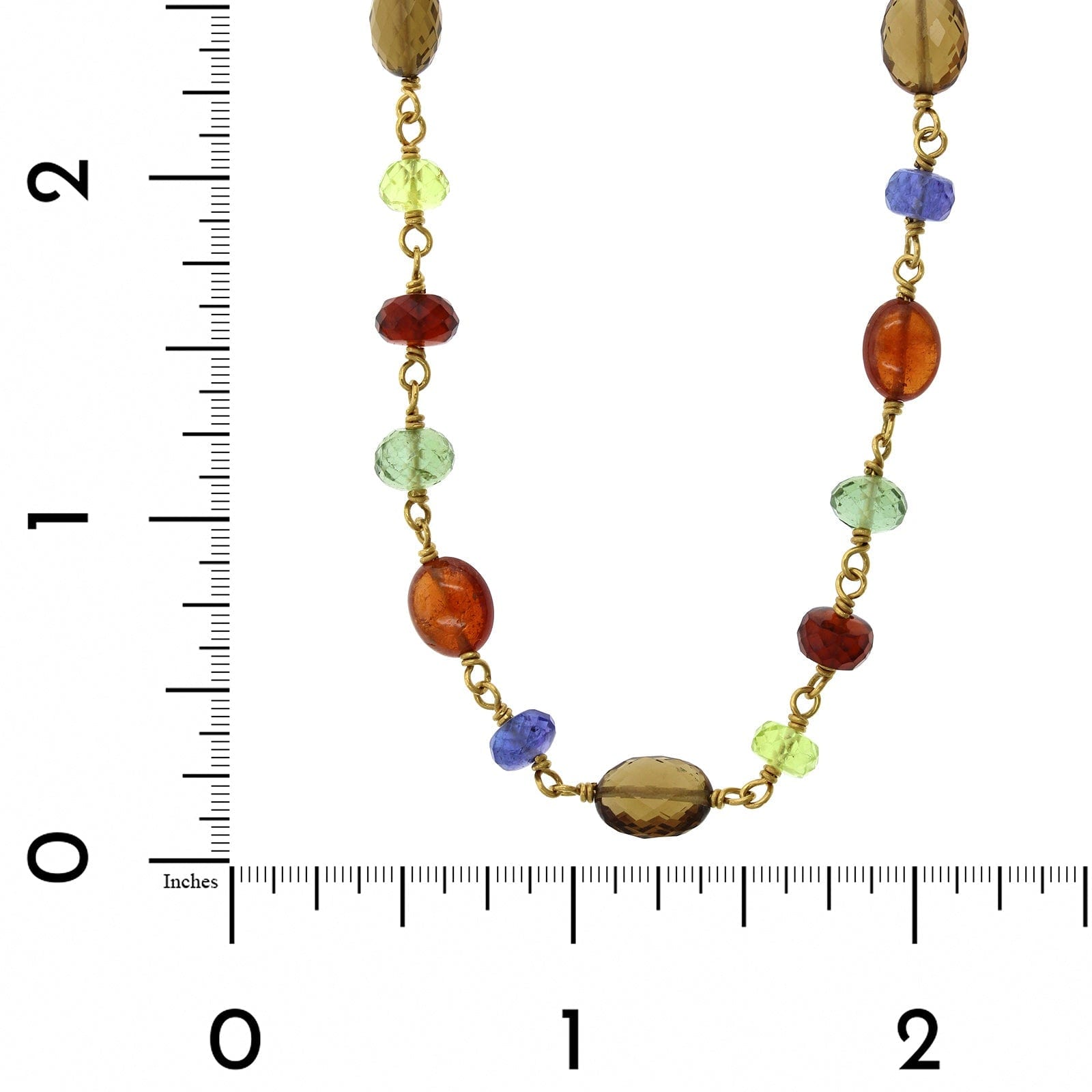 22K Yellow Gold Multi Gem Bead Necklace, 22k yellow gold Long's Jewelers