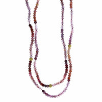 18K Yellow Gold Pink Spinel Bead Necklace