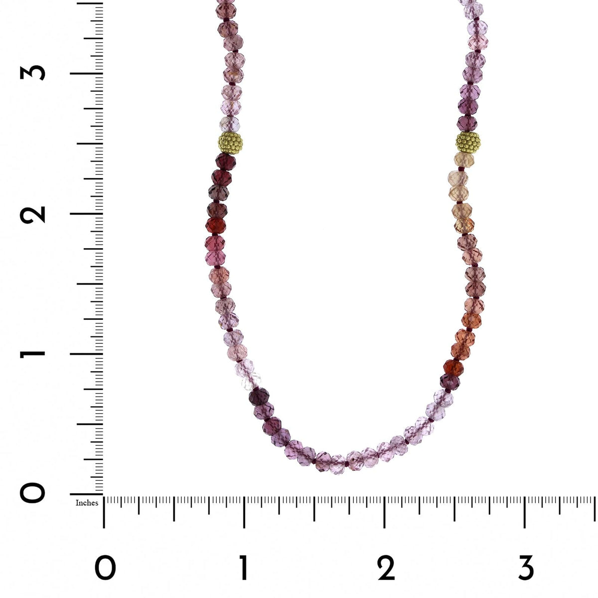18K Yellow Gold Pink Spinel Bead Necklace