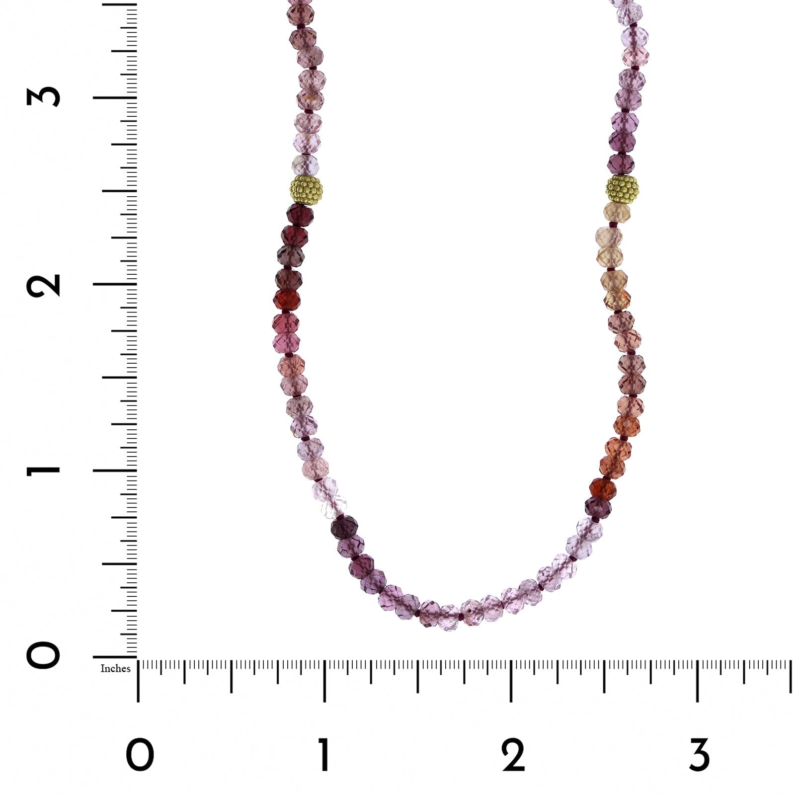 18K Yellow Gold Pink Spinel Bead Necklace