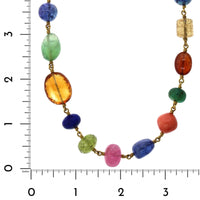 22K Yellow Gold Multi Gem Bead Necklace, 22k yellow gold Long's Jewelers